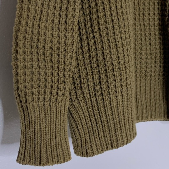 Michael Kors thick Cozy Chunky Knit Sweater Neck warmer green small pullover - Picture 2 of 10